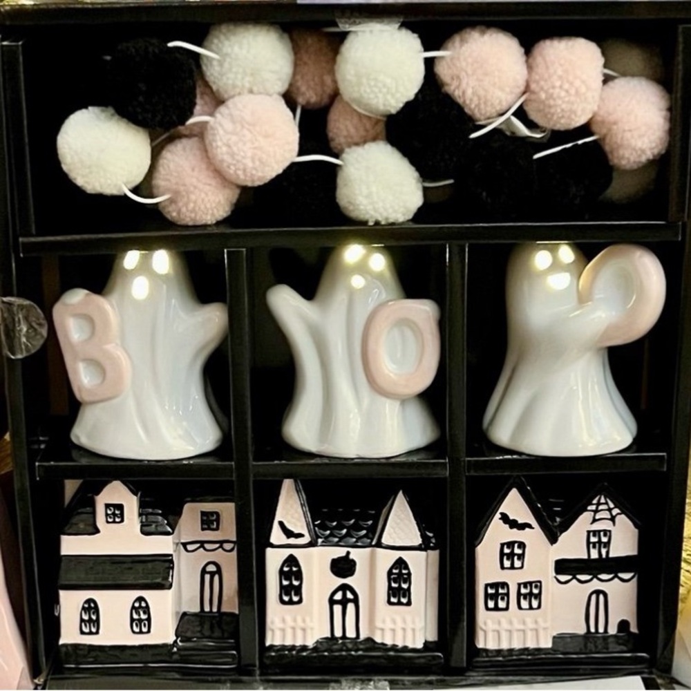 Halloween Ceramic Decor Set with String Lights Martha Stuart